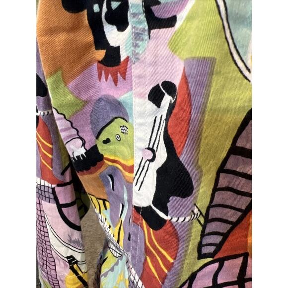 VTG 90s Mirror Image Large Surrealist multi color patterned Button Front jacket‎ - Picture 7 of 16